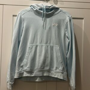 Nike Cotton Blend Cowl Neck Hoodie Sweatshirt (Women's Medium) Blue